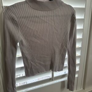 She + Sky Light Pink Ribbed Sweater
